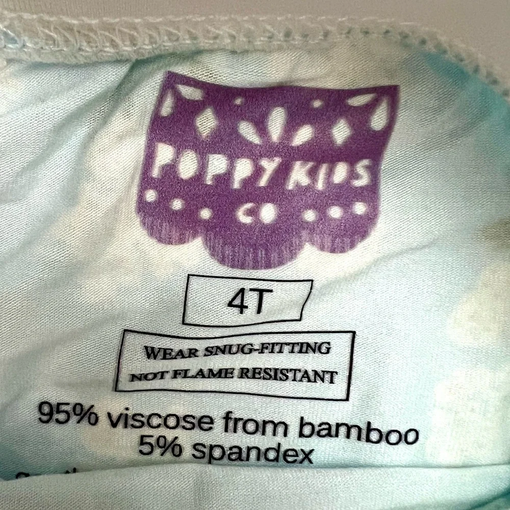 NWT Poppy Kids Co Hydrangea Long Sleeve and Pants Pajamas, Size 4T - Picture 7 of 7